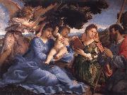 Lorenzo Lotto Virgin and Child with SS Catherine and Fames the Greater oil painting on canvas